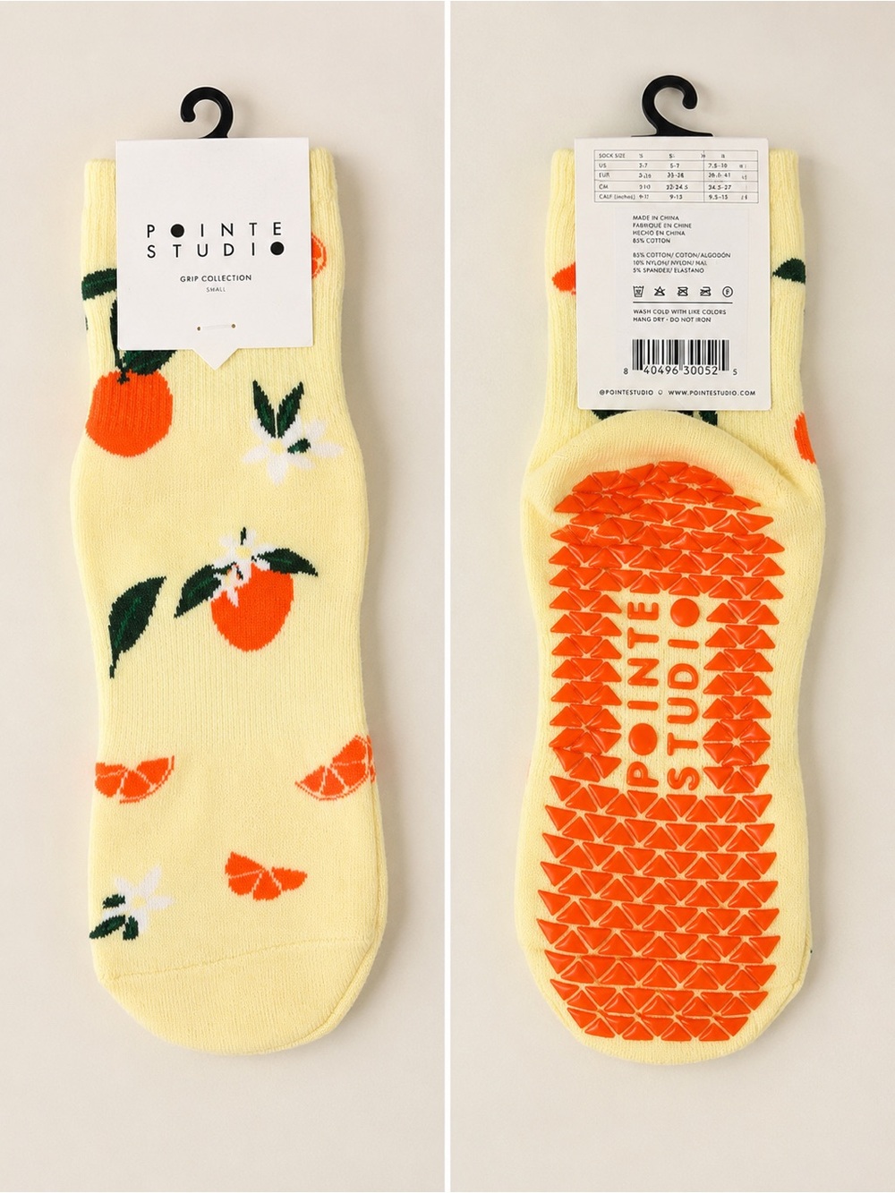 NWT Pointe Studio Orange Toss Ankle Grip Sock